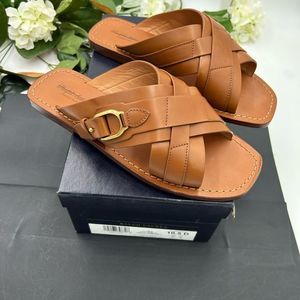 Men’s Ralph, Lauren calf leather stirrup sandals size 10.5 made in Italy.